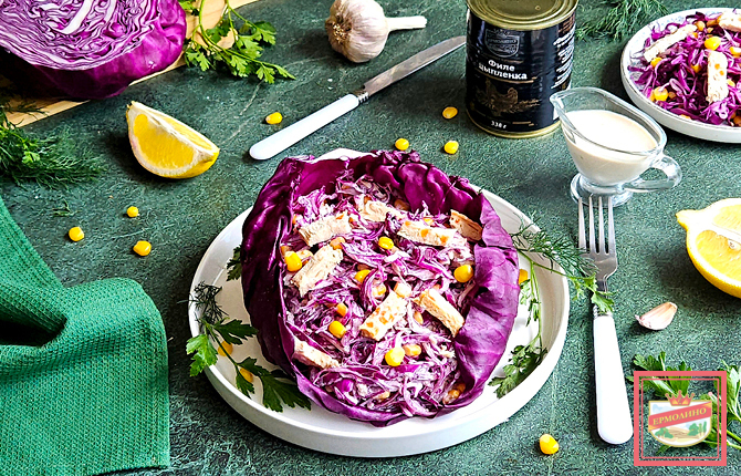 Салат из красной капусты фото